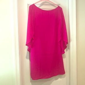 Milly 6 pink silk butterfly sleeve mini dress